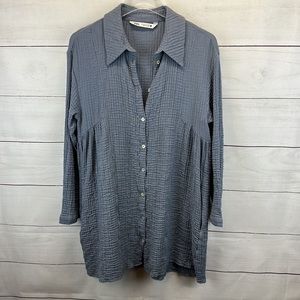 Zara Gray Textured Tunic Top